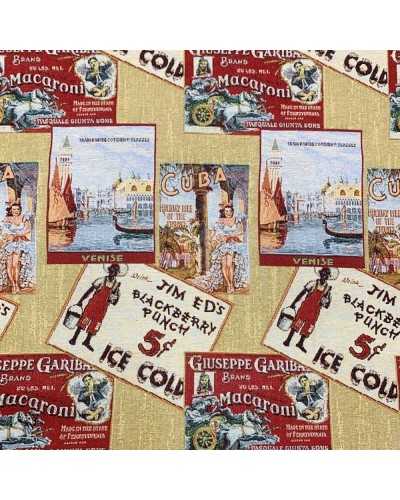 50 cm Vintage printed gobelin fabric dyed in yarn 280 cm high