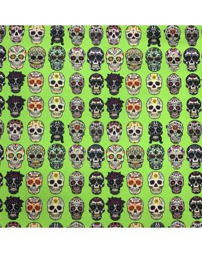 50 Cm Satin Fabric Skull Print H 150