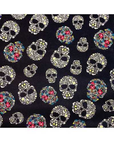 50 Cm Textured Faux Leather Fabric Printed Skulls H 150