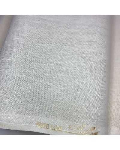 50 cm weißer reiner italienischer Leinenstoff Art.-Nr. 306 Leinwand 90 cm hoch