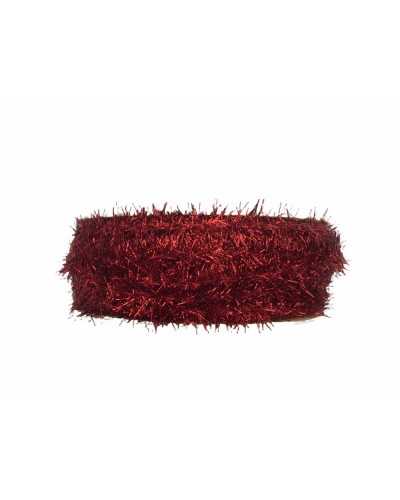 Rote, röhrenförmige, laminierte Lurexbesätze, 15 mm hoch