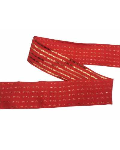 Garnituren Weihnachtsband Linie Taft Lurex hoch 40 mm