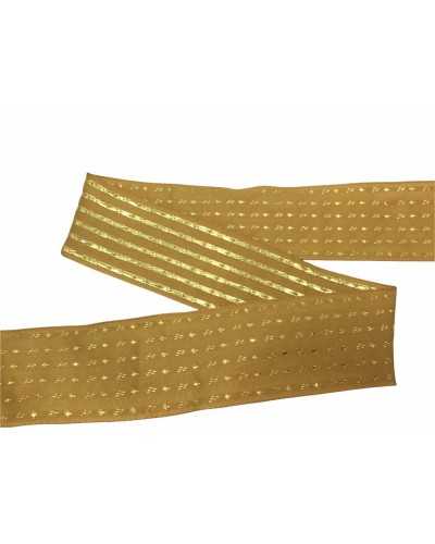 Passamaneria Nastro Natale Riga Taftà Lurex Alto 40 Mm