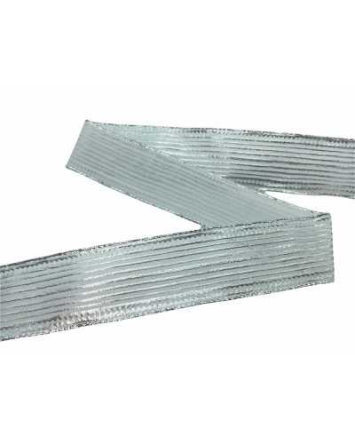 Passementerie Ruban De Noël Organza Argent Rayé Bandes Haut 40 Mm