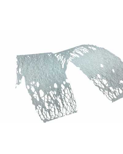 Ruban De Noël Passementerie Cobweb Design Filet Lamè Lurex Haut 38 Mm
