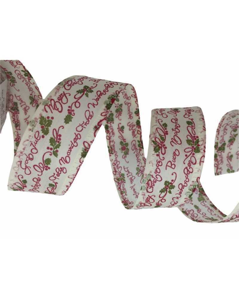 2 Mt Weihnachts-TNT-Band mit Aufschrift „Merry Christmas“ aus Lurex, 40 mm hoch