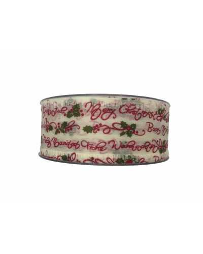 2 Mt Weihnachts-TNT-Band mit Aufschrift „Merry Christmas“ aus Lurex, 40 mm hoch