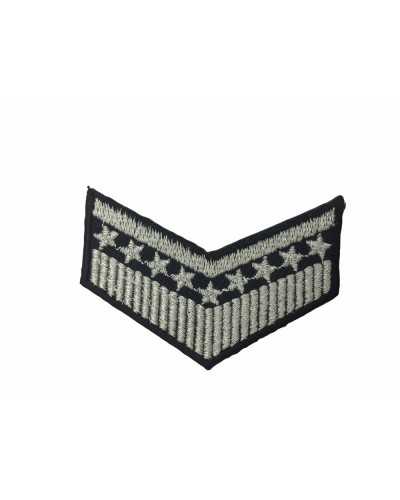 Applikationsflicken zum Aufbügeln, Militärqualität, Sterne, Lurexfaden, 55 x 35 mm