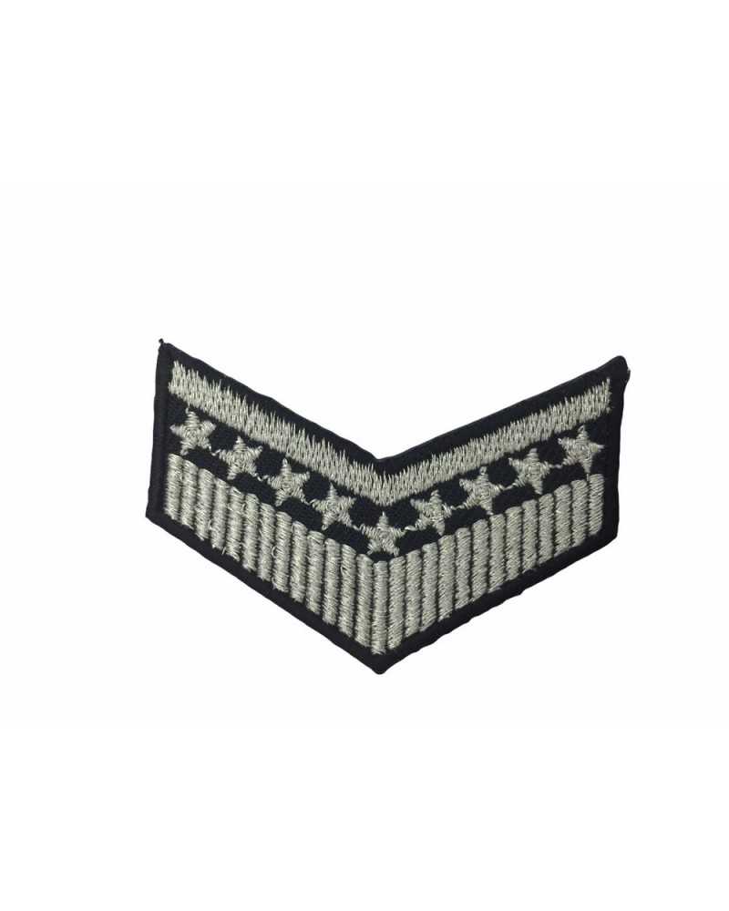 Applikationsflicken zum Aufbügeln, Militärqualität, Sterne, Lurexfaden, 55 x 35 mm