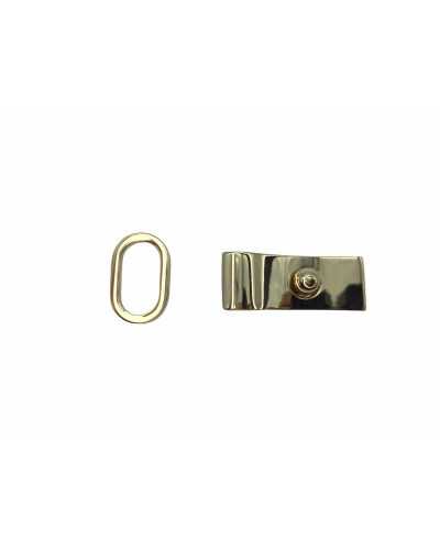 Gancio Fibbia Chiusura Pellicce Cappotti Metallo Lucido 40x15 Mm