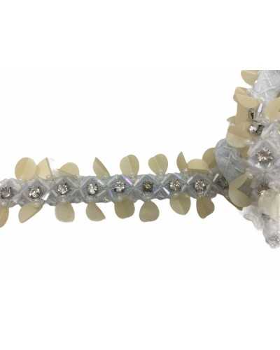 20 Cm High Fashion White Trimmings Pearls Sequins Strass Tubes High 4 Cm