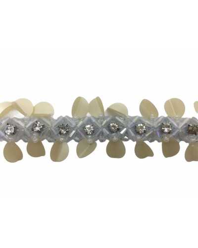 20 Cm High Fashion White Trimmings Pearls Sequins Strass Tubes High 4 Cm