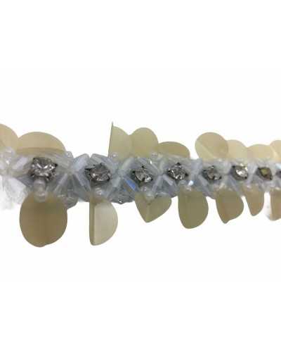 20 Cm High Fashion White Trimmings Pearls Sequins Strass Tubes High 4 Cm