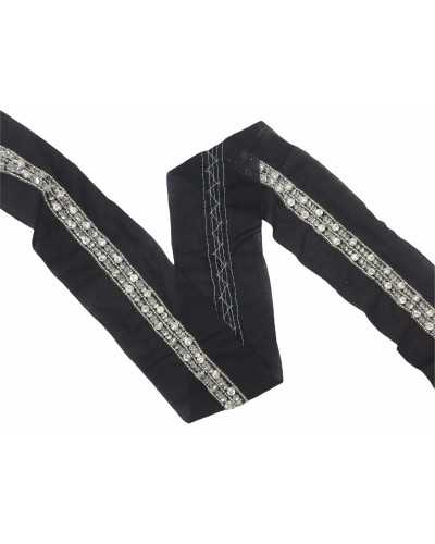 50 Cm Passementerie Bord Cloison Paillettes Perles Haut 15 Mm