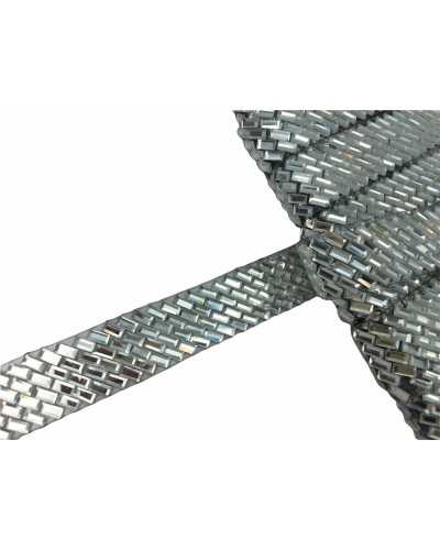 50 Cm Passementerie Strass Adhésif À Chaud Rectangulaire 15 Mm De Haut