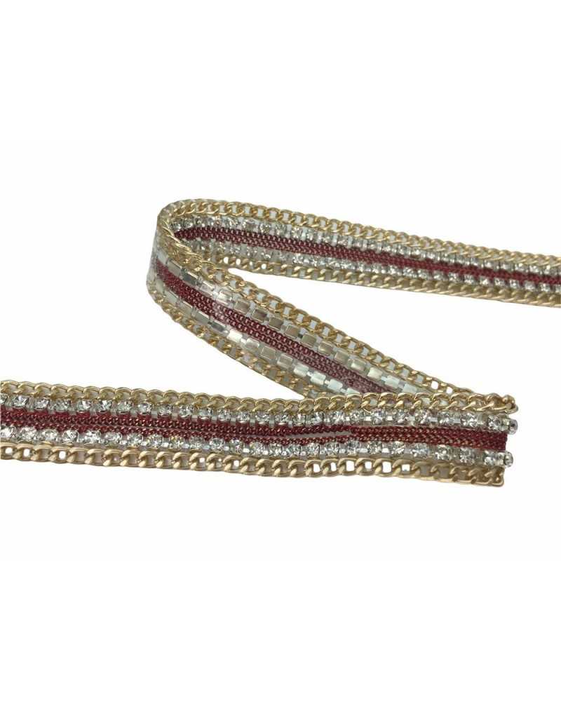 50 cm lange Kette zum Aufbügeln, Strass, Silber, Gold, 15 mm hoch