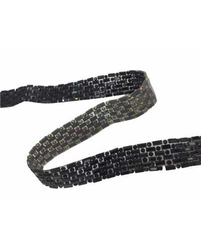 20 Cm Passementerie Ruban Strass Rond Rectangle Thermocollant Haut 15 Mm