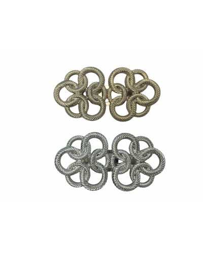 Frogs Knurled Hook Polished Metal Soutache Effect Cm 6x3