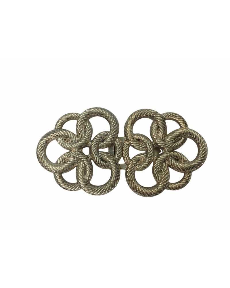 Grenouilles Crochet Moleté Métal Poli Effet Soutache Cm 6x3