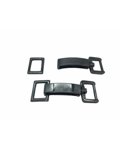 Rechteckiger Knebelhaken aus verzinktem und poliertem Metall, 65 x 22 mm