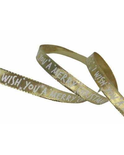 25 Mt Posamenten-Weihnachtsband mit Aufschrift „Merry Christmas Stars“, 15 mm hoch