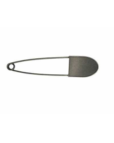 Anstecknadel für Mantel oder Umhang aus gerändeltem, poliertem Stahl, 105 x 23 mm