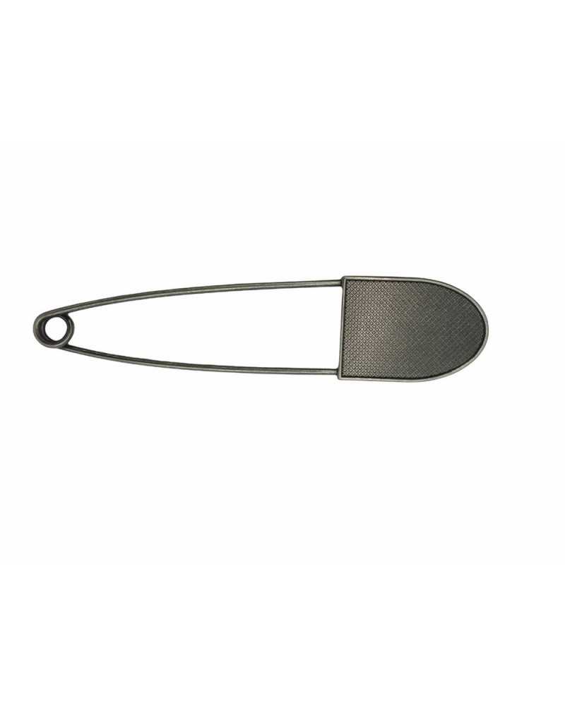 Pin for coat or cape in knurled polished steel 105x23 mm