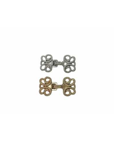 Gerändelter, eingelegter Metallhaken für Jacke 30x15 mm