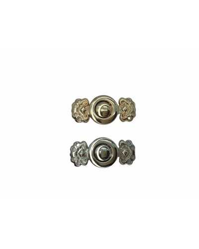 Gancho de metal redondo con incrustaciones para chaqueta 27x12 mm