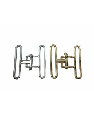 Cinturón Hebilla Gancho Metal Pulido 50x55 Mm