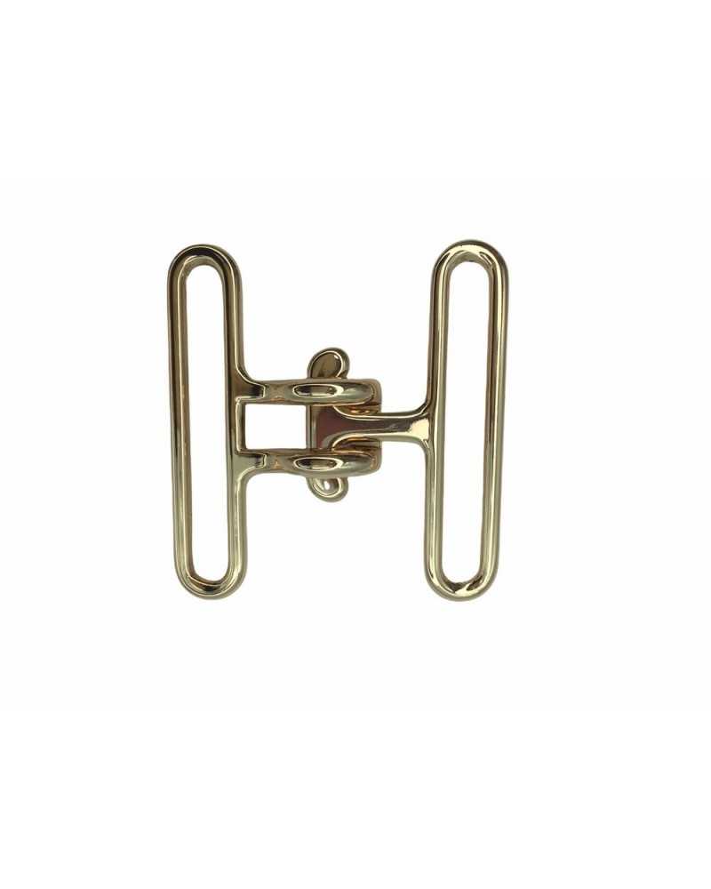 Cinturón Hebilla Gancho Metal Pulido 50x55 Mm