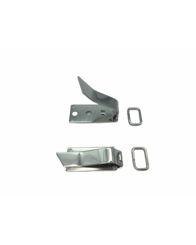 Hakenmodell, geschnitten, poliertes Metall, Fellmantel, 42 x 15 mm