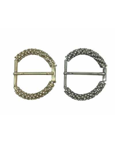 Hebilla Metal Brillante Cristal Strass Cinta Alta 85 Mm
