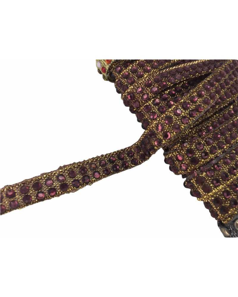 Garniturenband, Strass-Aufnäher zum Aufbügeln, 2 Reihen, Höhe 1 cm