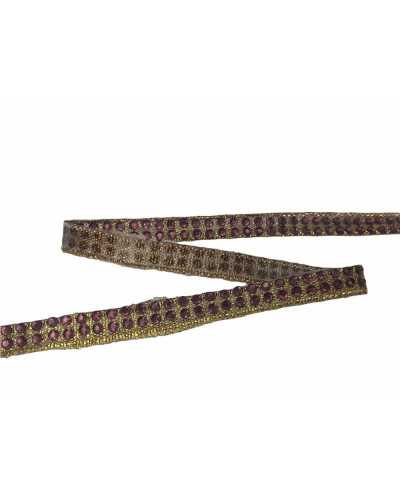 Garniturenband, Strass-Aufnäher zum Aufbügeln, 2 Reihen, Höhe 1 cm
