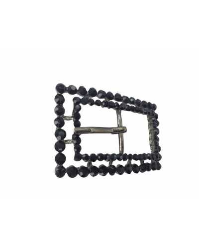 Metall-Strassschnalle, 5 x 3 cm, Maßband 15 mm