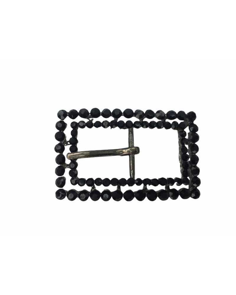 Metall-Strassschnalle, 5 x 3 cm, Maßband 15 mm