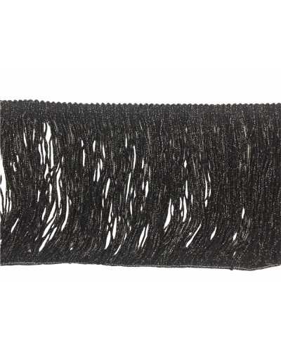 50 Cm Fringe Trimmings Tripolino Brilliant Mother of Pearl Black Lurex Thread High 13 Cm