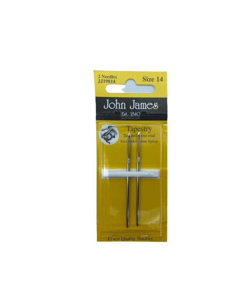 2 Handwollnadeln Mis. 14 sinnloser Wandteppich Wandteppich Kreuzstich Drei Sterne John James hoch 6 cm