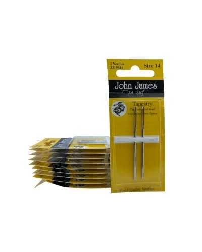 2 Handwollnadeln Mis. 14 sinnloser Wandteppich Wandteppich Kreuzstich Drei Sterne John James hoch 6 cm