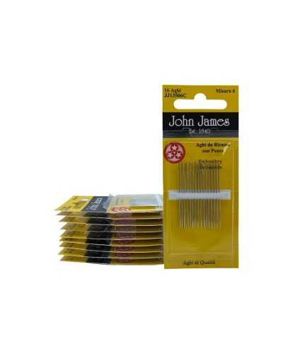 16 Nadeln, klassische Handstickerei, Mis. 6 Spitze Three Stars John James 4 cm hoch