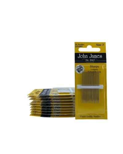16 Sharps Sharps Hand Sewing Needles Size 36 Point Three Star John James High 45 Mm