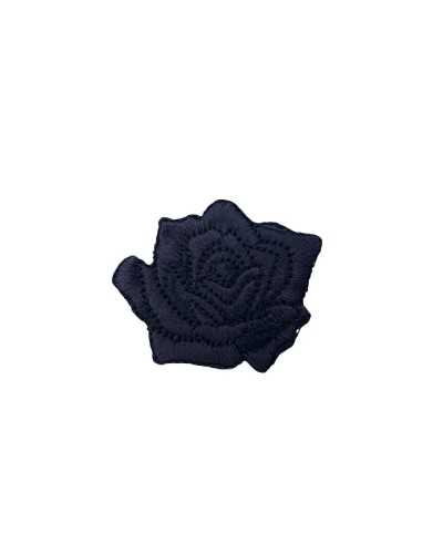 Anwendung: Thermoadhäsiver Aufnäher, rosa Blume, bestickt, glänzend, cm 5 x 4