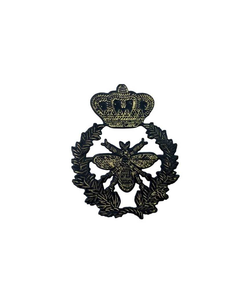 Gummiflicken zum Aufbügeln, fliegendes Insekt, Biene, Kronen-Emblem, 45 x 60 mm