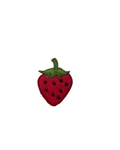 Aplicación Parche Parche Termoadhesivo Bordado Rojo Fresa 3x3,5 Cm