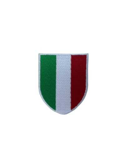 Aufnäher mit aufgestickter italienischer Flagge und Schildapplikation zum Aufbügeln, 4 x 5 cm