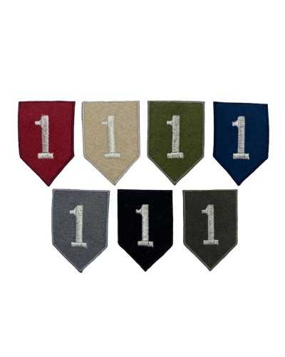 Application Écusson Thermocollant Écusson Emblème Argent Lurex Broderie Numéro 1 35x55 Mm