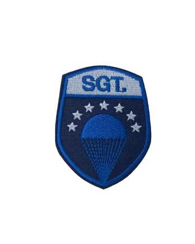 Applicazione Scudetto Termoadesiva Ricamato Patch SGT Paracadute Stelle 65x50 Mm