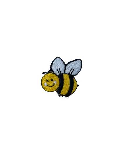 Iron-On Application Embroidered Patch Yellow Black Bee Wings 30x35 Mm