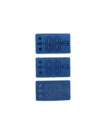 Écusson Thermocollant Tissu Jeans Rectangle Écrit Flèche Étoile 80x45 Mm